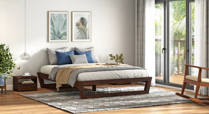 Caprica Bed (Queen Bed Size, Mango Walnut Finish) by Urban Ladder - - 