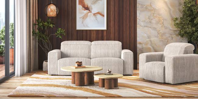 Gretta Fabric Sofa with Adjustable Headrest (Cloud White) (1-seater Custom Set - Sofas, None Standard Set - Sofas, Cloud White, Fabric Sofa Material, Regular Sofa Size, Regular Sofa Type)