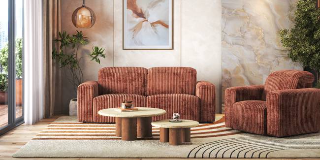 Gretta Fabric Sofa with Adjustable Headrest (Deep Russet) (1-seater Custom Set - Sofas, None Standard Set - Sofas, Fabric Sofa Material, Regular Sofa Size, Regular Sofa Type, Deep Russet)