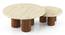Enzo Nested Round Coffee Table in Travertine Marble & Solid Wood in Amber Walnut Finish (Amber Walnut Finish) by Urban Ladder - - 964631