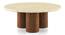 Enzo Nested Round Coffee Table in Travertine Marble & Solid Wood in Amber Walnut Finish (Amber Walnut Finish) by Urban Ladder - - 964633