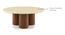 Enzo Nested Round Coffee Table in Travertine Marble & Solid Wood in Amber Walnut Finish (Amber Walnut Finish) by Urban Ladder - - 964635