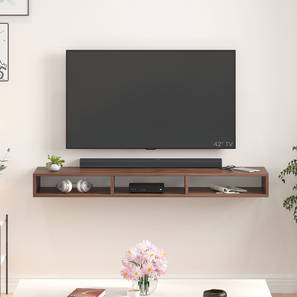 Tv Cum Display Unit Design Primax Solo Engineered Wood TV Unit in Brown Maple Finish