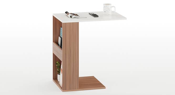 Ender Multipurpose Sofa Side End Table (Walnut & White Finish) by Urban Ladder - - 