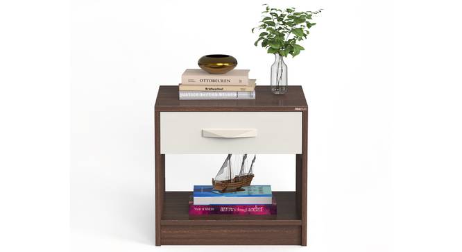 Oliver Engineered Wood Bed Side Table (Wenge & White Finish) by Urban Ladder - - 