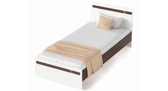 Pollo Engineered Wood Single Bed Without Storage (Single Bed Size, Wenge & White Finish) by Urban Ladder - - 