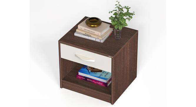Oliver Engineered Wood Bed Side Table (Wenge & White Finish) by Urban Ladder - - 