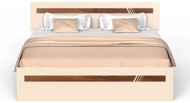 Pollo Engineered Wood King Size Bed with Box Storage (King Bed Size, Box Storage Type, Brown Maple & Beige Finish) by Urban Ladder - - 