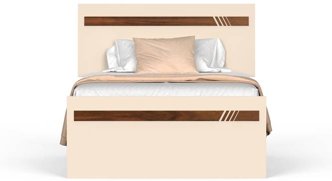 Pollo Engineered Wood Single Bed Without Storage (Single Bed Size, Brown Maple & Beige Finish) by Urban Ladder - - 