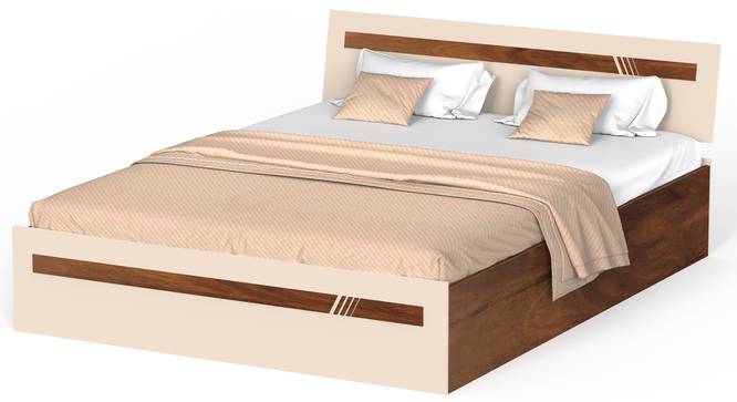 Pollo Engineered Wood King Size Bed with Box Storage (King Bed Size, Box Storage Type, Brown Maple & Beige Finish) by Urban Ladder - - 