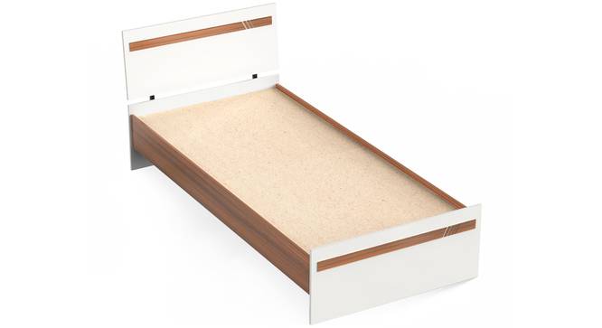 Pollo Engineered Wood Single Bed Without Storage (Single Bed Size, Walnut & White Finish) by Urban Ladder - - 