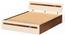Pollo Engineered Wood King Size Bed with Box Storage (Queen Bed Size, Box Storage Type, Brown Maple & Beige Finish) by Urban Ladder - - 