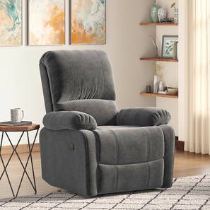 Recliners Oasis Collection Design Edison One Seater Manual Fabric Recliner in Matte Grey
