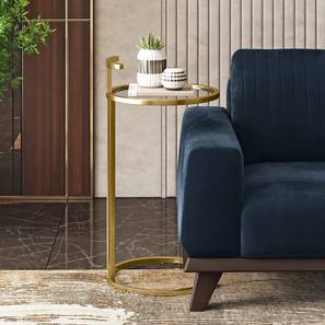 Metal Side And End Tables Design Zion Round Glass & Metal Drink Side Table in Gold finish (Gold Finish)