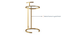 Zion Side Table with Glass Top in Gold Finish (Gold Finish) by Urban Ladder - - 