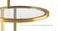 Zion Side Table with Glass Top in Gold Finish (Gold Finish) by Urban Ladder - - 