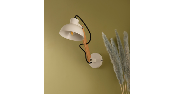 Farrah Sit Wood Wall Sconce (White) by Urban Ladder - - 