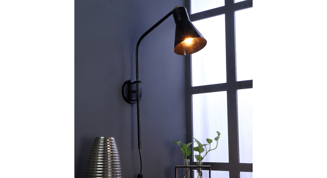 Swing Black Metal Wall Light (Black) by Urban Ladder - - 