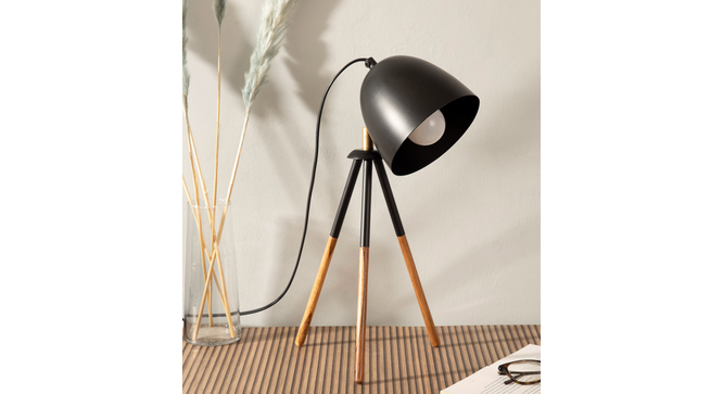Teak Bud Desk Lamp Black (Black) by Urban Ladder - - 