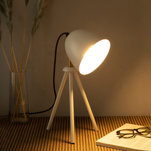 Table Lamps In Mumbai Design Anis Tripod Desk Lamp White (White)