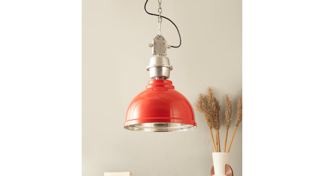 Ceramic Red Industrial Pendant Light (Red) by Urban Ladder - - 