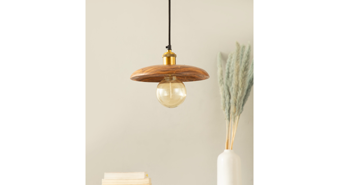 Kuksa Wooden Pendant Light (Brown) by Urban Ladder - - 