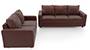 Apollo Sofa Set (Burgundy, Leatherette Sofa Material, Compact Sofa Size, Firm Cushion Type, Regular Sofa Type, Master Sofa Component, Regular Back Type, Regular Back Height) by Urban Ladder - - 96590