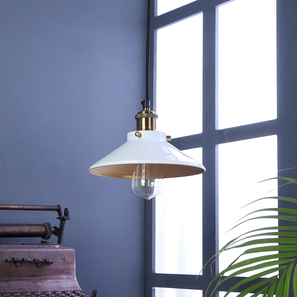 Ceiling Lights Design Nora White Metal Single Hanging Light By Ss Lightings (White)