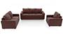 Apollo Sofa Set (Burgundy, Leatherette Sofa Material, Compact Sofa Size, Firm Cushion Type, Regular Sofa Type, Master Sofa Component, Regular Back Type, Regular Back Height) by Urban Ladder - - 96592