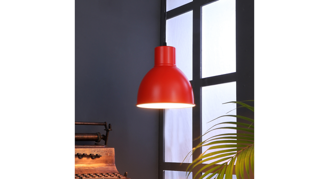 Opi Minimal Pastel Red Metal Single Hanging Light by SS Lightings (Red) by Urban Ladder - - 
