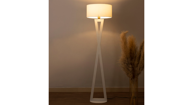 Hamptons White Metal Shade Club Floor Lamp with Metal Base (White) by Urban Ladder - - 