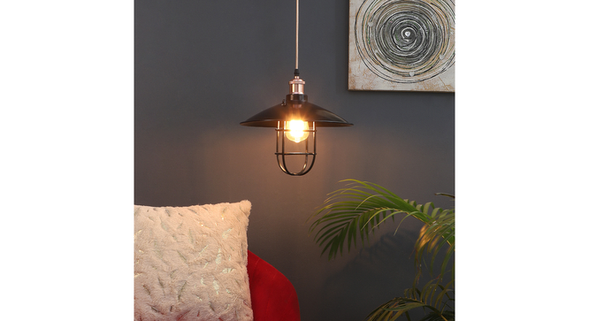 Vintage Industrial Black Metal Single Hanging Light By Ss Lightings (Black) by Urban Ladder - - 