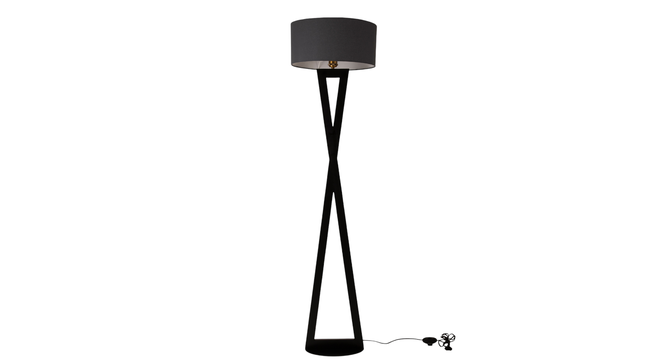Hamptons Grey Metal Shade Club Floor Lamp with Metal Base (Black) by Urban Ladder - - 