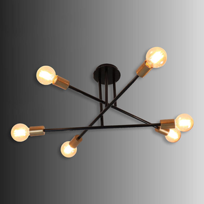 Chandeliers Design Six Head Sputnik Black Mordern Chandelier (Black)