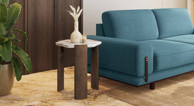 Kanso Coffee & Side Table With Marble Top (New Walnut Finish) by Urban Ladder - - 966174