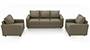 Apollo Sofa Set (Cappuccino, Leatherette Sofa Material, Compact Sofa Size, Firm Cushion Type, Regular Sofa Type, Master Sofa Component, Regular Back Type, Regular Back Height) by Urban Ladder - - 96625