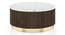 Aurora Round White Marble & Solid Wood Coffee Table in Java Walnut Finish (Java Walnut Finish) by Urban Ladder - - 