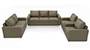 Apollo Sofa Set (Cappuccino, Leatherette Sofa Material, Compact Sofa Size, Firm Cushion Type, Regular Sofa Type, Master Sofa Component, Regular Back Type, Regular Back Height) by Urban Ladder - - 96631