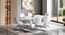 Caribu Extendable Dining Table in White Marble High Gloss (White High Gloss Finish, 4 to 6 Seater) by Urban Ladder - - 
