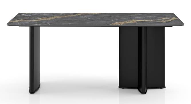 Rosen 6 Seater Ceramic Dining Table - Black Finish (Black Finish, Six Seater) by Urban Ladder - - 966435