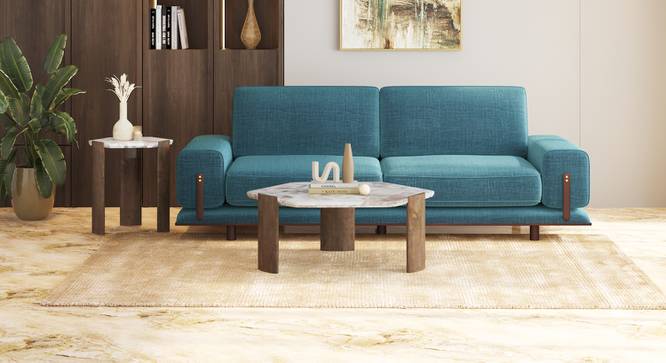 Kanso Coffee & Side Table With Marble Top (New Walnut Finish) by Urban Ladder - - 966471