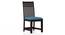 Fidora 4 Seater Dining Table With Set Of 4 Diego Dining Chairs (Mahogany Finish, Midnight Indigo Blue) by Urban Ladder - - 