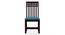 Fidora 4 Seater Dining Table With Set Of 4 Diego Dining Chairs (Mahogany Finish, Midnight Indigo Blue) by Urban Ladder - - 