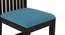 Fidora 4 Seater Dining Table With Set Of 4 Diego Dining Chairs (Mahogany Finish, Midnight Indigo Blue) by Urban Ladder - - 