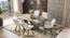 Paloma 6 Seater Spanish Ceramic Dining Table With Set Of 6 Bren Swivel Chair In Beige Fabric (Beige, Spanish Ceramic Finish) by Urban Ladder - - 966534