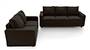 Apollo Sofa Set (Chocolate, Leatherette Sofa Material, Compact Sofa Size, Firm Cushion Type, Regular Sofa Type, Master Sofa Component, Regular Back Type, Regular Back Height) by Urban Ladder - - 96664