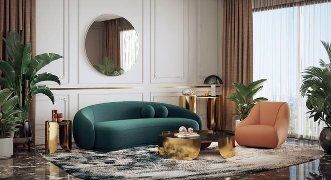 Mia Deep Forest Green Fabric Living Room Set (Deep Forest Green) by Urban Ladder - - 966675