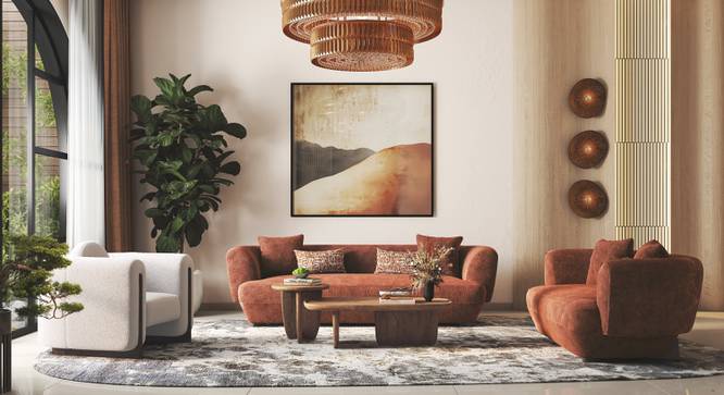 Brie Terracota Fabric Living Room Set (Terracotta) by Urban Ladder - - 966738