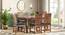 Diego Solid Wood Dining Chairs - Set of 2 (Teak Finish, Midnight Indigo Blue) by Urban Ladder - - 