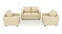 Apollo Sofa Set (Cream, Leatherette Sofa Material, Compact Sofa Size, Firm Cushion Type, Regular Sofa Type, Master Sofa Component, Regular Back Type, Regular Back Height) by Urban Ladder - - 96697